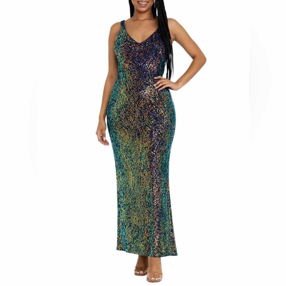 Nightway evening sequin dress